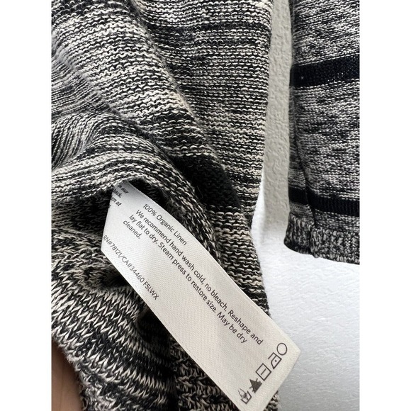 Eileen Fisher Organic Linen Knit Top Petite Small PS Heathered Striped - Picture 3 of 5